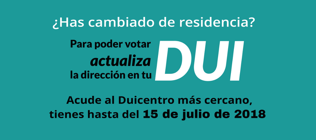 TSE abre el padrón electoral para hacer cambios de residencia