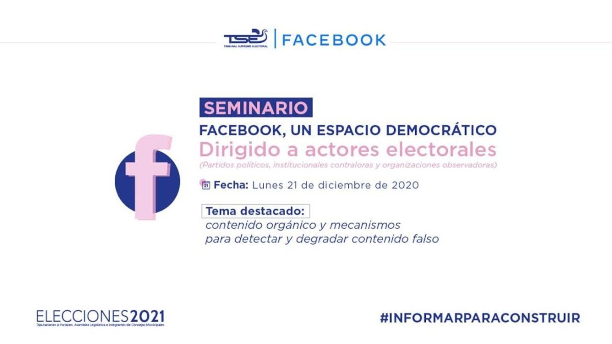 Elecciones 2021: El Tribunal Supremo Electoral, a través de la Unidad de Comunicaciones, en coordinación con Facebook, realizó este 21 de diciembre un seminario virtual a través de Zoom, dirigido a personas relacionadas al tema electoral.